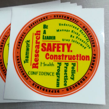 Safety orientation and logo stickers for hard-hat and helmets custom
