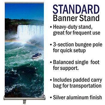Easy to set up durable retractable roll up stands printed in Toronto